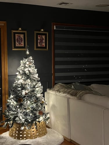 Customer photo review of SmartWings Motorized Zebra Shades 85% Blackout 95mm Ingrid