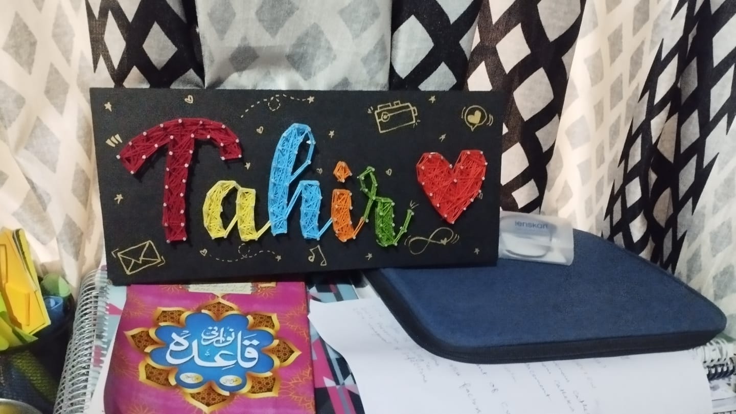 Customer photo review of Artsy- Customised Mini Nameplate String Art