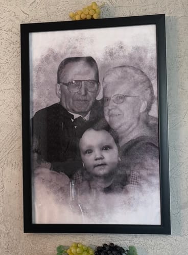 Customer photo review of Personalized Canvas poster- Add to photos of loved ones, lost fathers - mothers, family portraits from photos