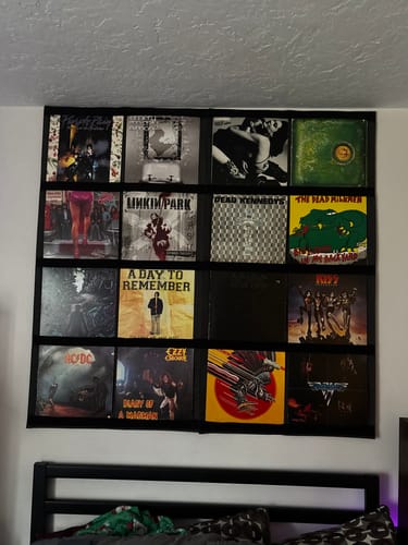 Customer photo review of 12" Vinyl Record Display Frame - LP Wall Storage