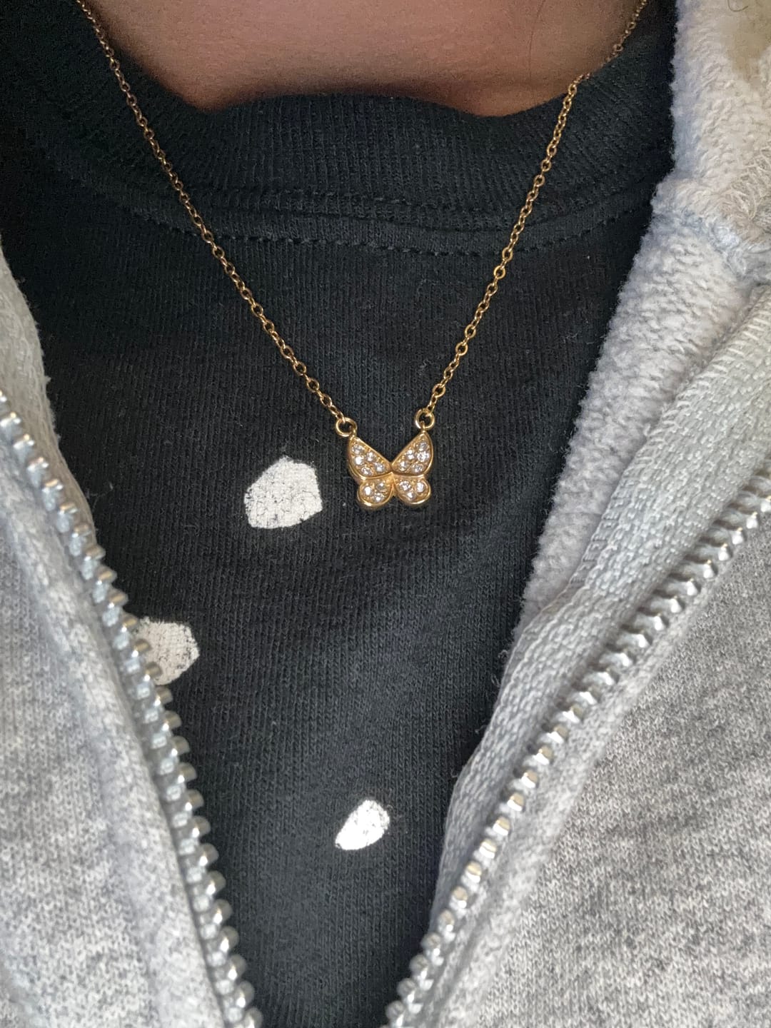 Customer photo review of Butterfly Symbol Necklace