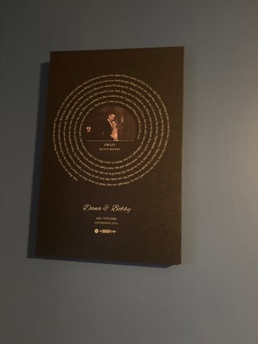 Customer photo review of Custom Music Lyrics Canvas