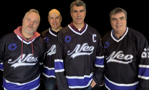 Customer photo review of Custom Black White-Purple Hockey Jersey