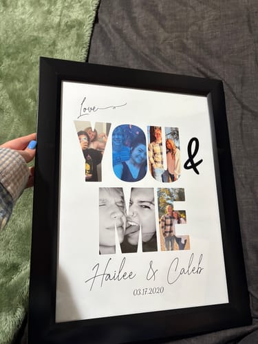 Customer photo review of You & Me - Personalised Poster