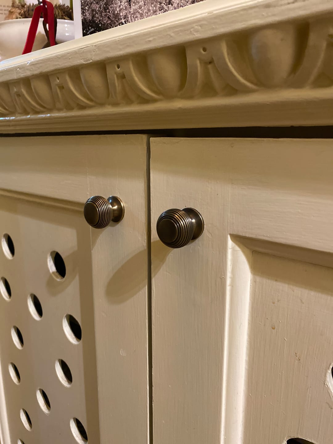 Customer photo review of Solid Brass Beehive Cupboard Knobs