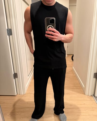 Customer photo review of RT No. 9524 PLEATED SLEEVELESS SHIRT & WIDE DRAWSTRING PANTS