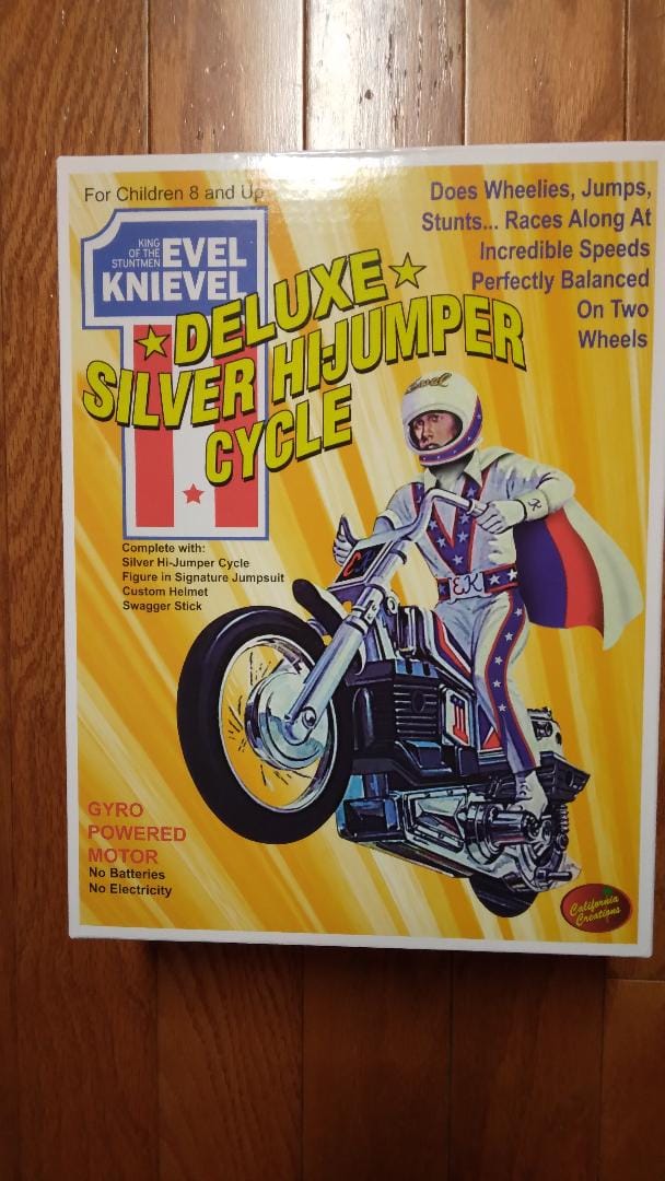 Customer photo review of Evel Knievel Deluxe Silver High Jumper Stunt Cycle