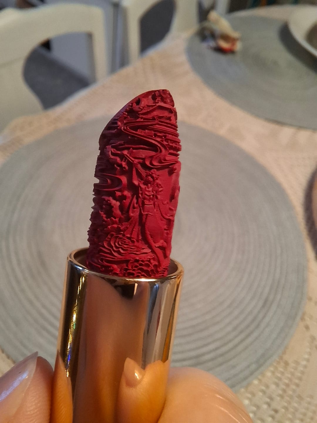 Customer photo review of CATKIN Rouge Carving Lipstick