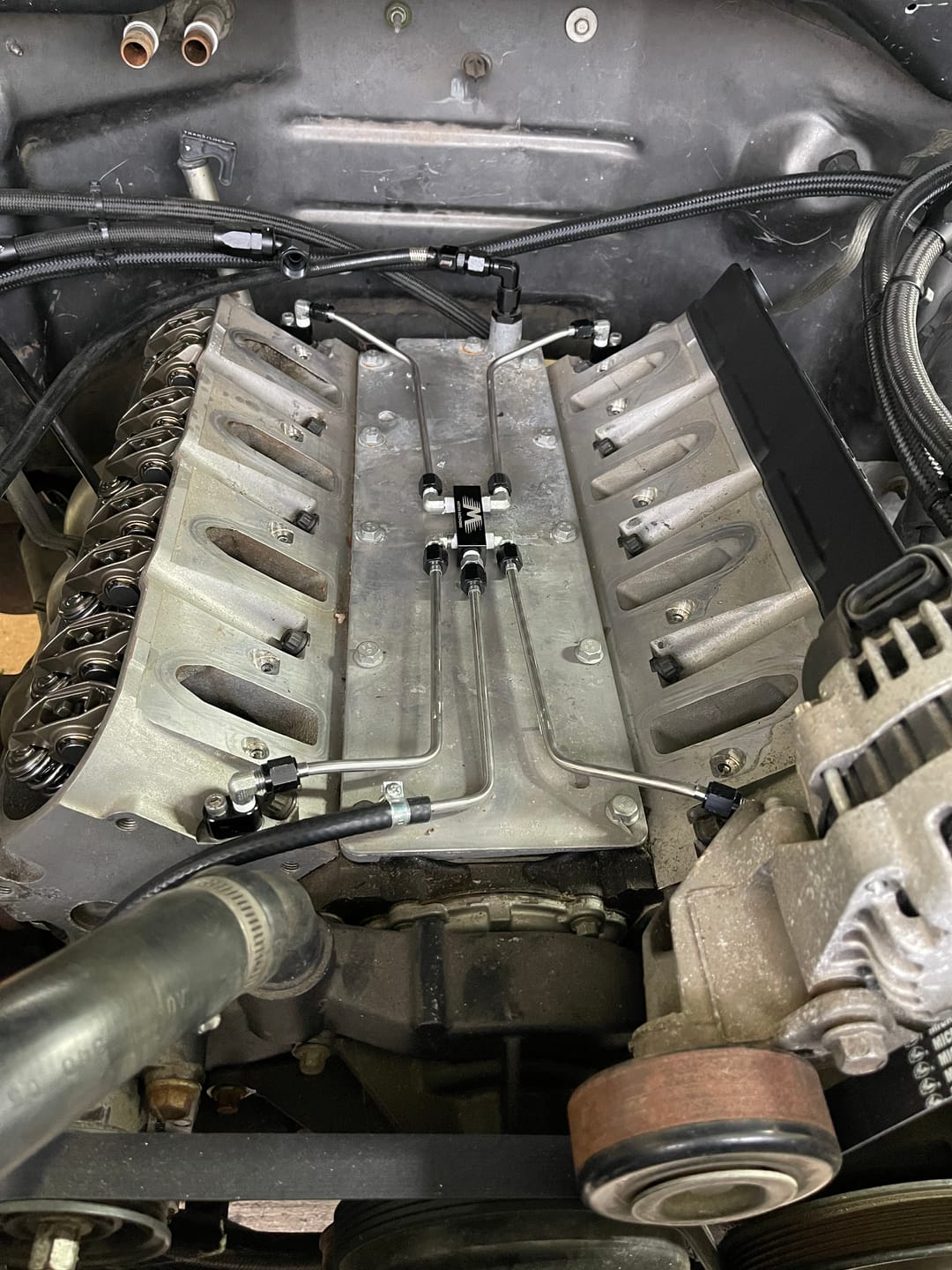 Customer photo review of Motion Raceworks LS Stainless Coolant Crossover Steel Steam Vent Kit 10-10005