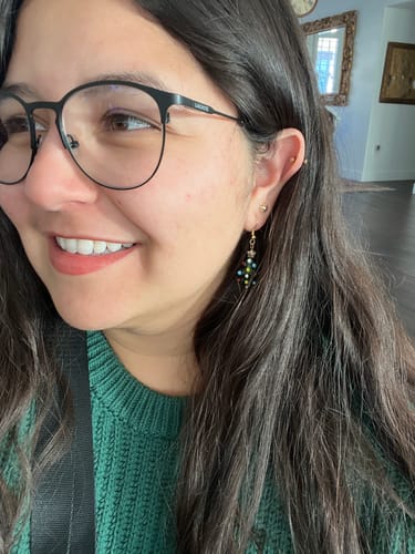 Customer photo review of Sunburst Crystal Stud Earrings