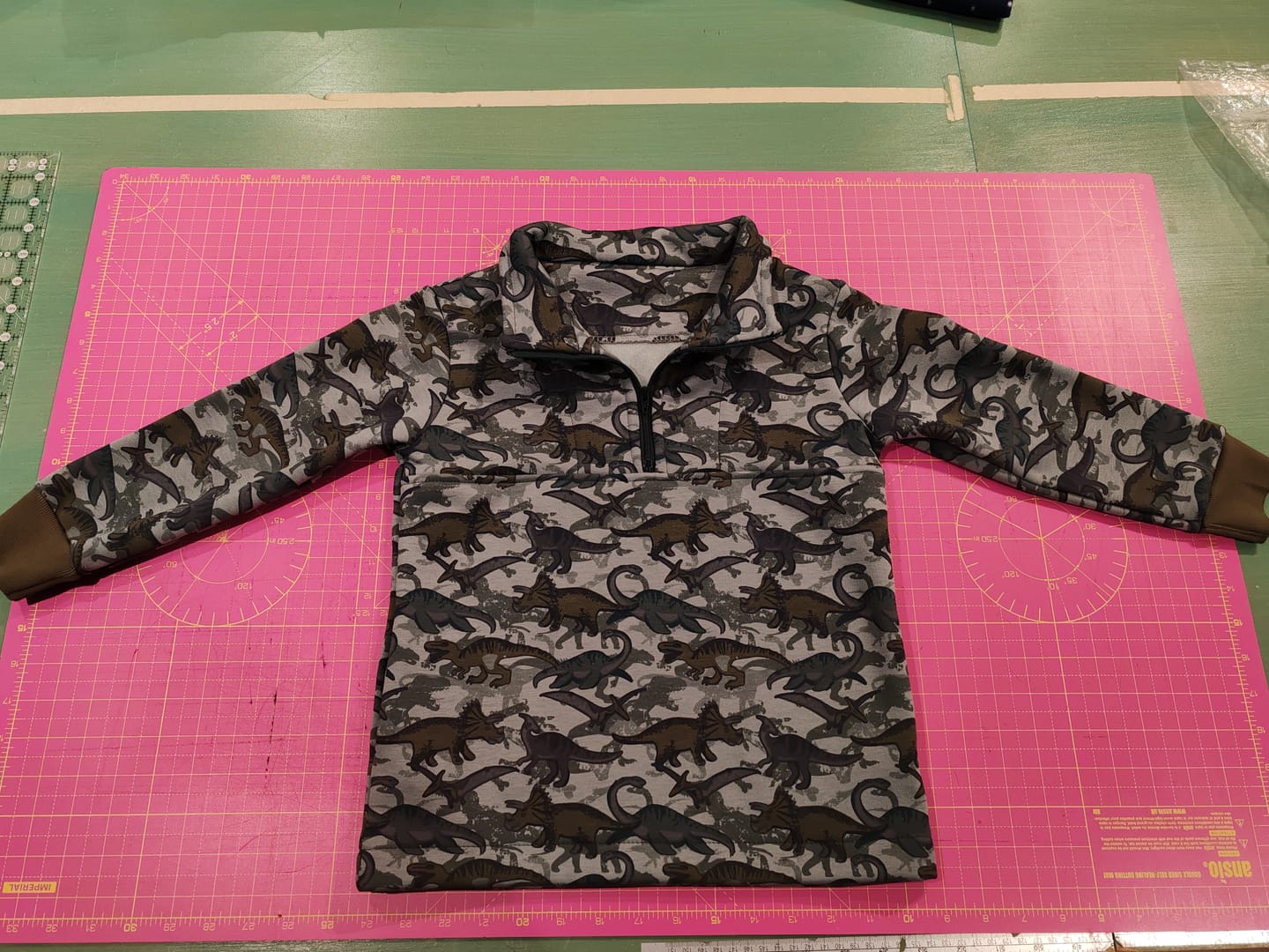 Customer photo review of Dinosaurs Sweatshirt Fabric