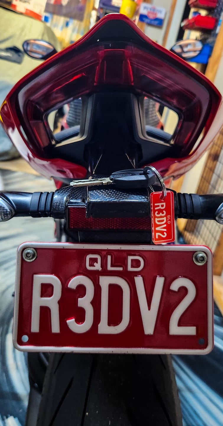 Customer photo review of QLD Prestige Licence Plate Custom Keychain