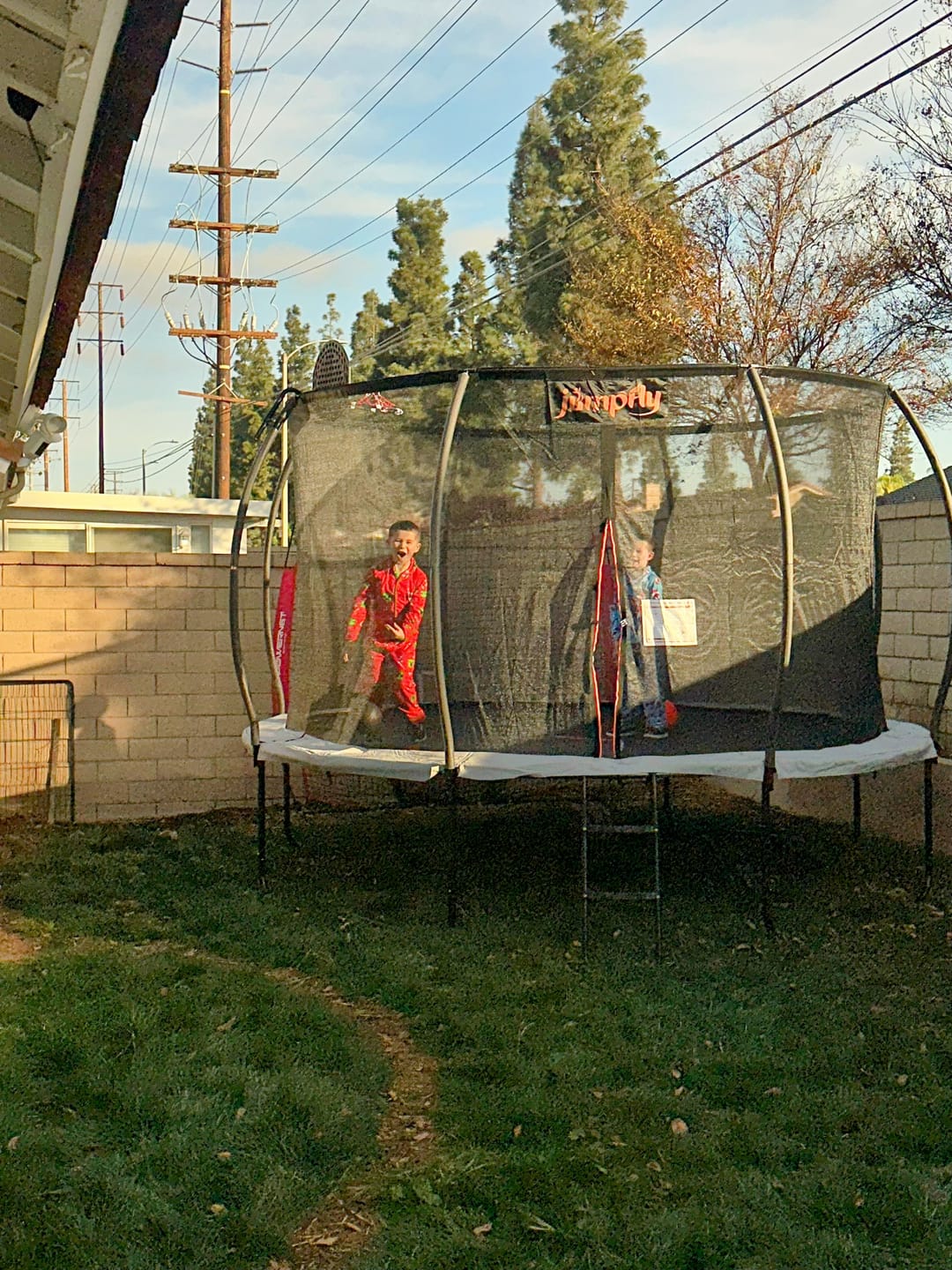 Customer photo review of Trampoline Tent for Curved Pole Round Trampoline
