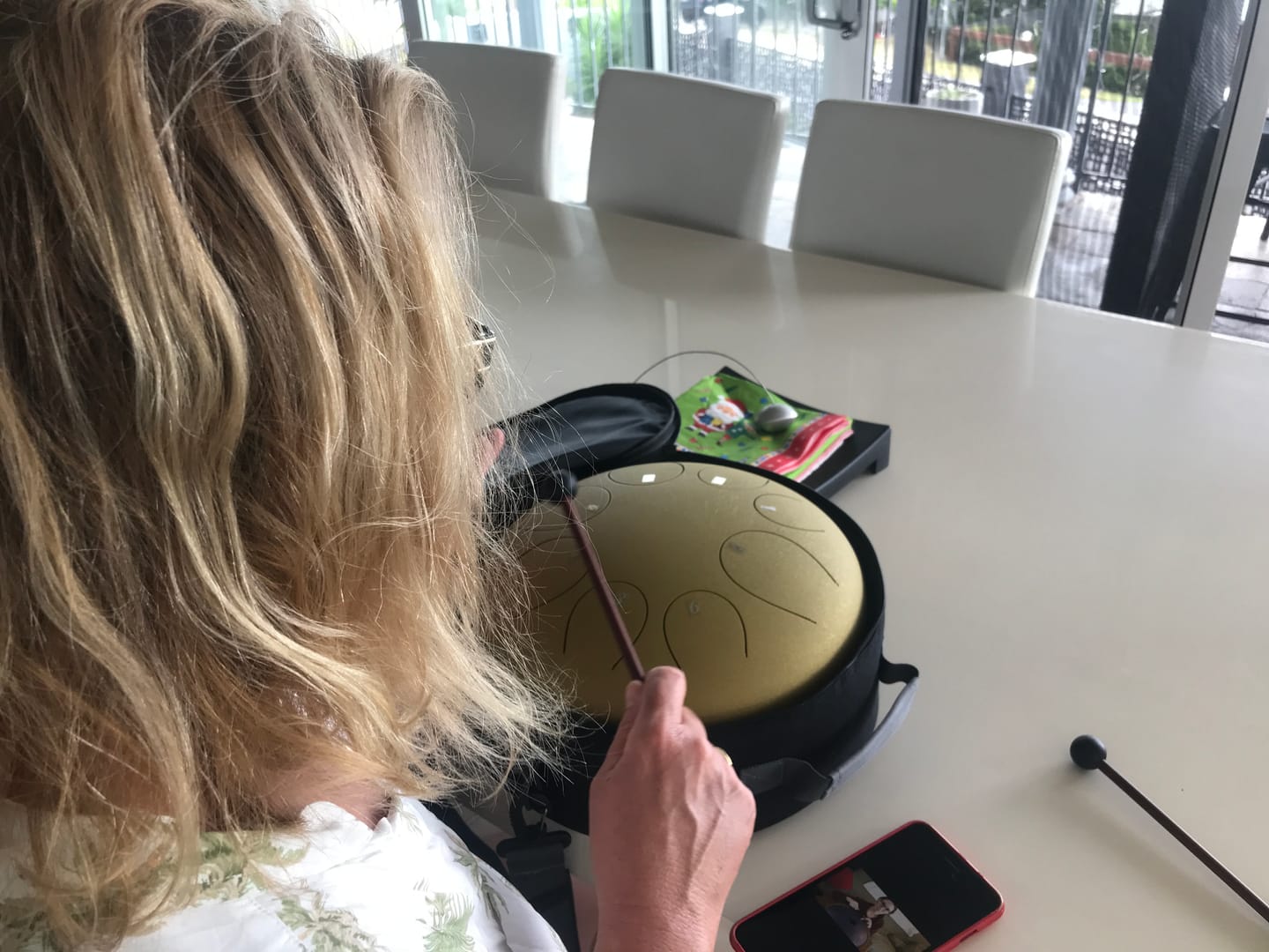Customer photo review of Hluru Steel Tongue Drum 12" 8-Note C Pentatonic