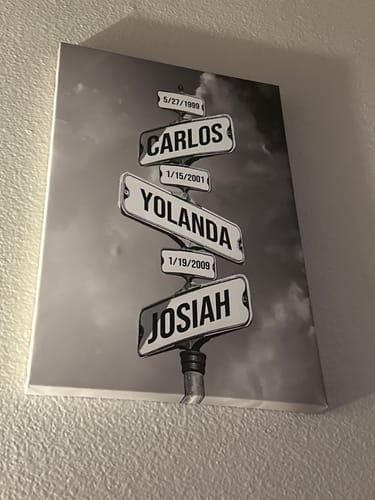 Customer photo review of DATE OF BIRTH OF CHILDREN by Cstm Canvas