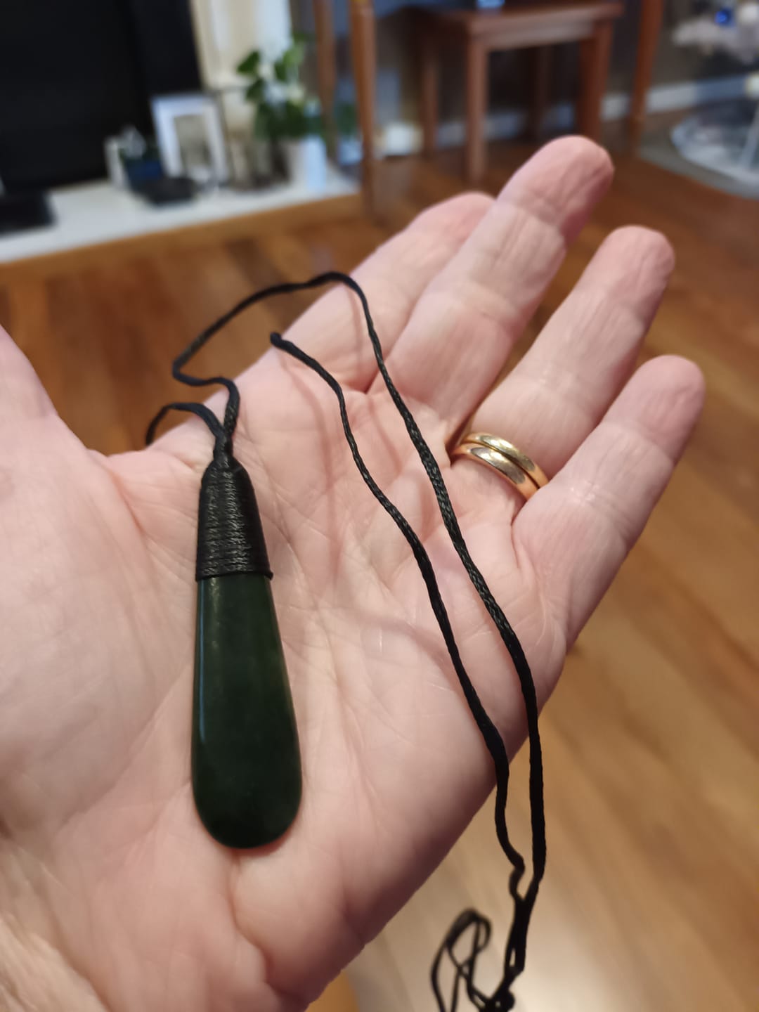 Customer photo review of Simply Stunning Greenstone Drop Necklace