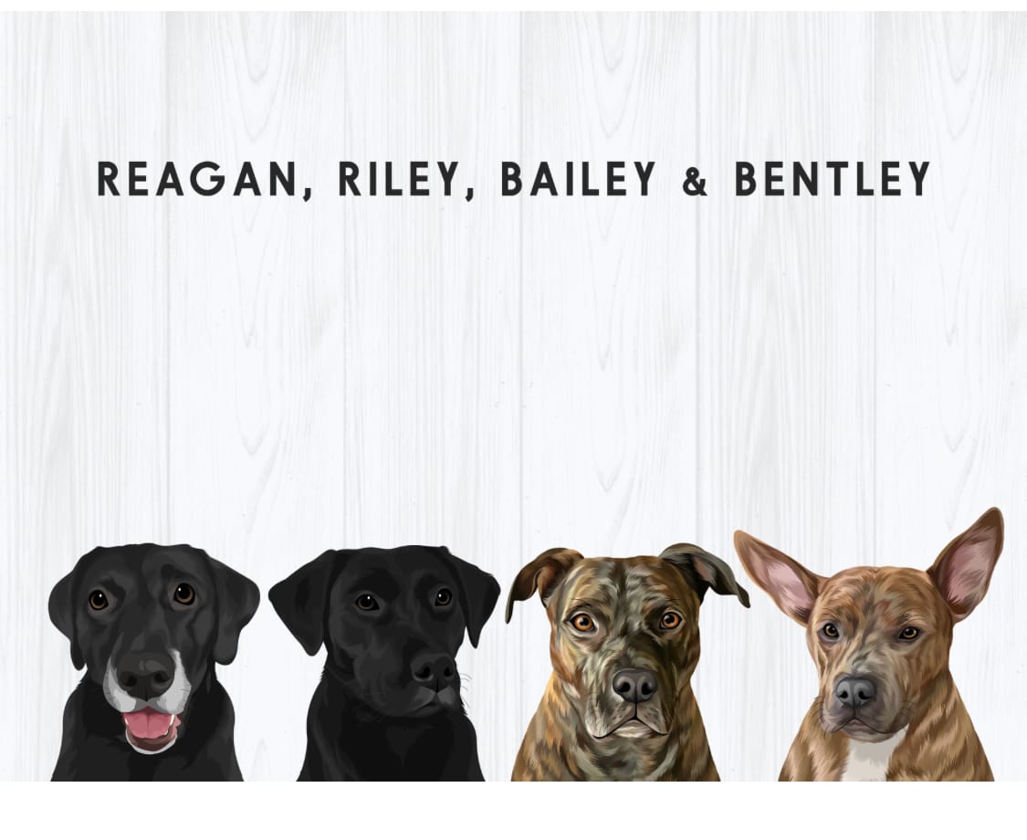 Customer photo review of Custom Four Pet Portrait