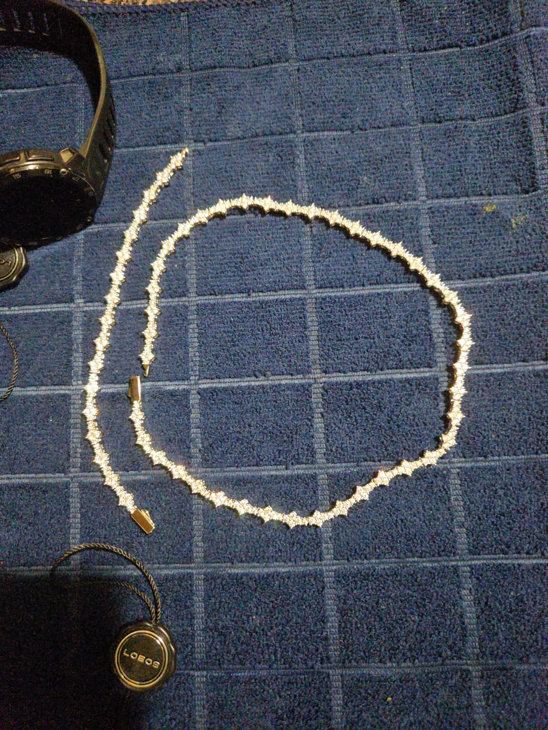 Customer photo review of 3MM HONEYCOMB BRACELET – WHITE GOLD