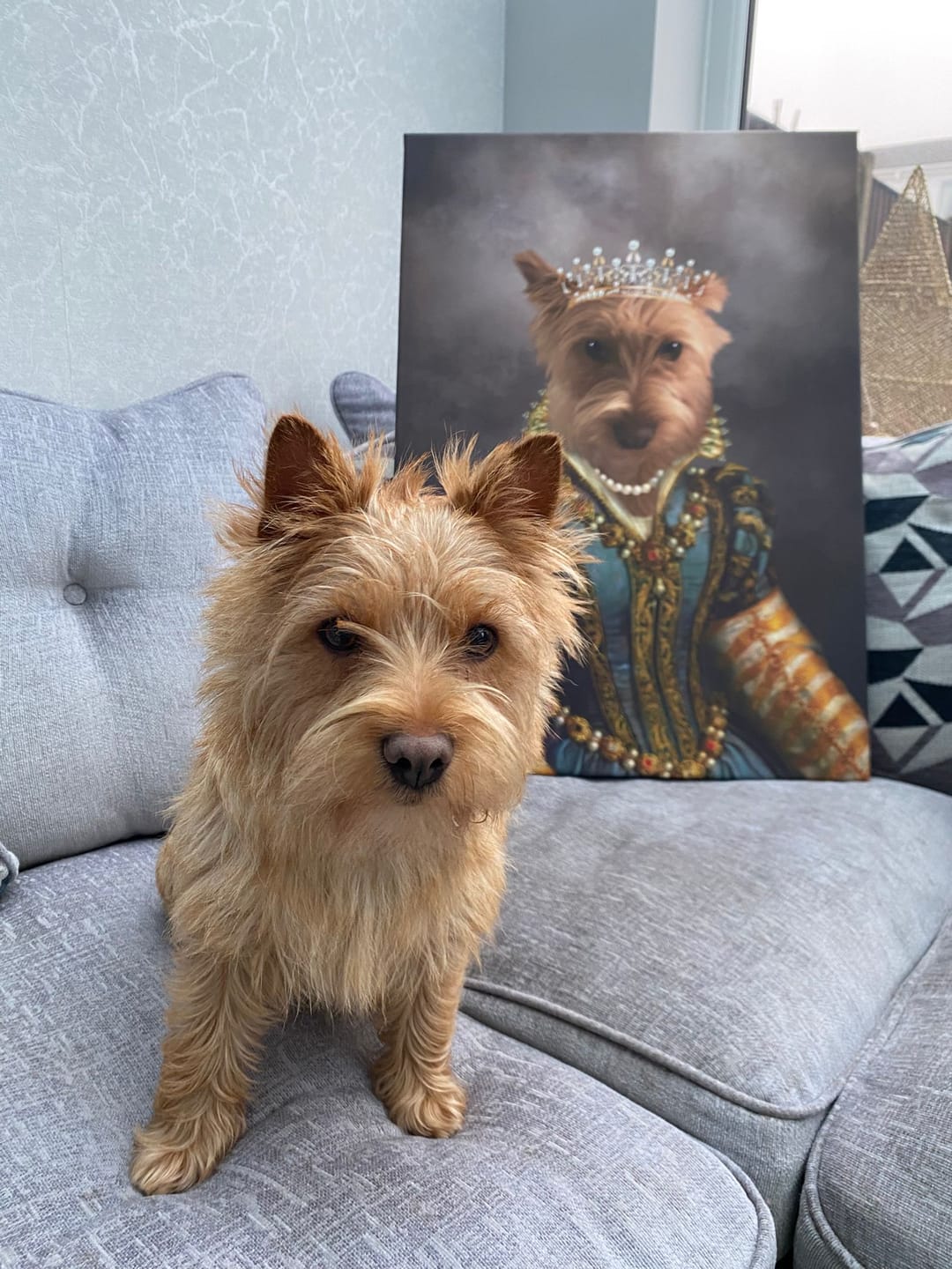 Customer photo review of The Pearl Princess: Custom Pet Portrait