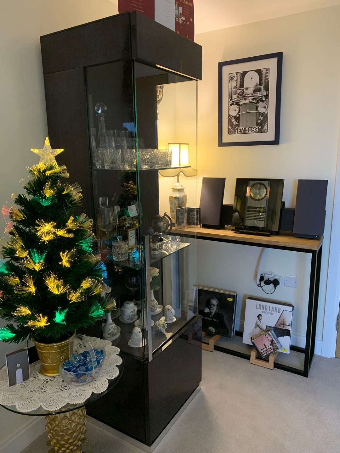 Customer photo review of Landon Oak Metal Console Table