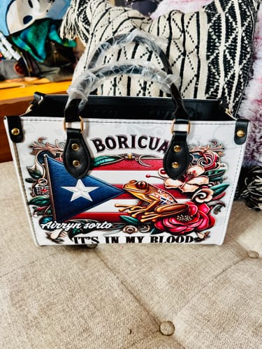 Customer photo review of Boricua It's in my blood - Personalized Leather Handbag BOR01B