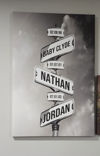 Customer photo review of DATE OF BIRTH OF CHILDREN by Cstm Canvas