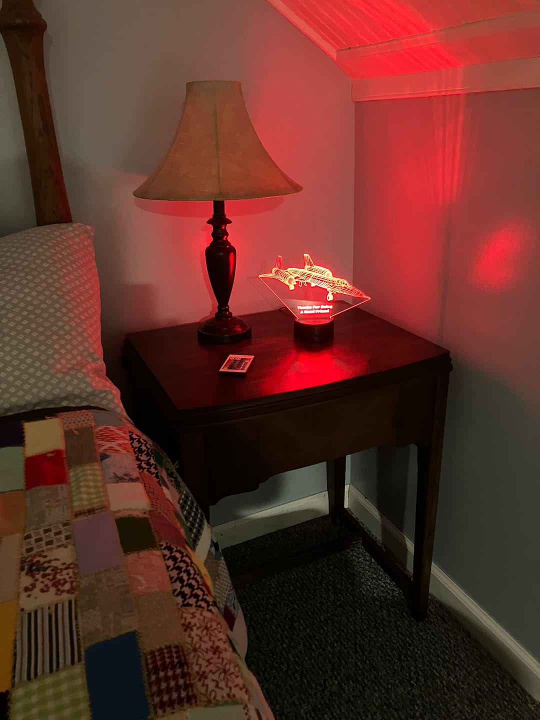 Customer photo review of SR-71 Blackbird Jet - 3D Optical Illusion Lamp