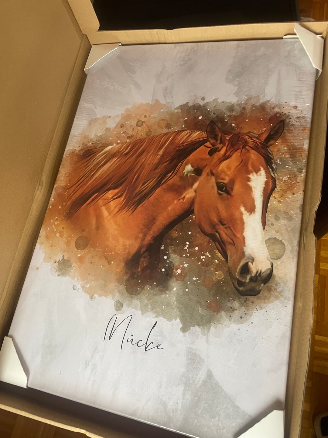 Customer photo review of Dein Pferd als Aquarell Pferdeposter | Geschenk für Reiter