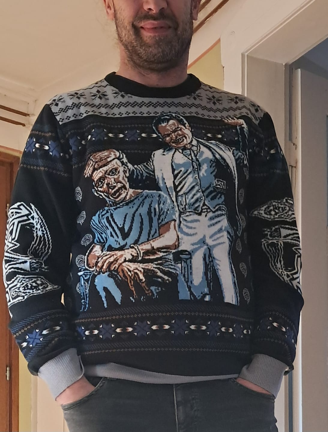 Customer photo review of Death - Spiritual Healing - Christmas Sweater