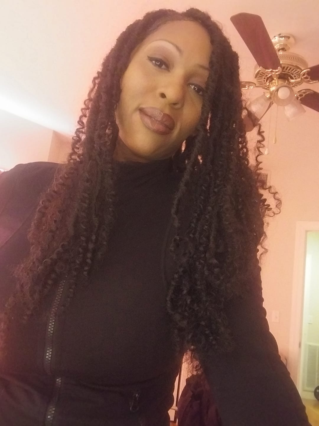 Customer photo review of Bobbi Boss Synthetic Crochet Braid - NU LOCS WATER CURL BOHO STYLE 18" 2X