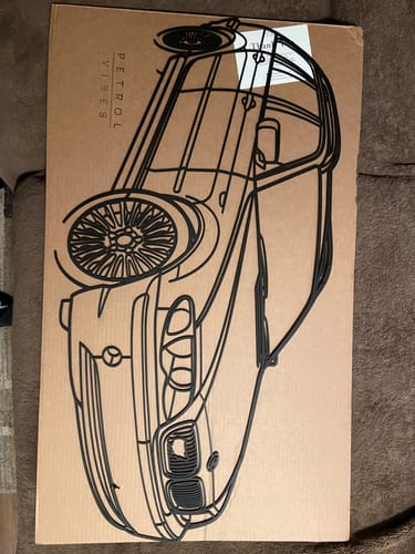 Customer photo review of Your Custom Car Silhouette Metal Wall Art