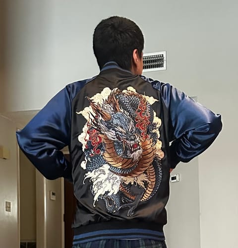 Customer photo review of Japanese Blue Dragon Sukajan Jacket