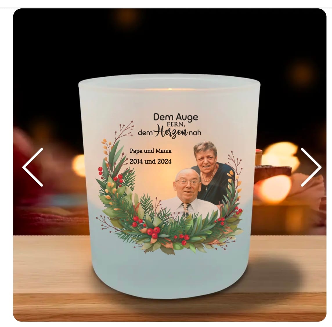 Customer photo review of Bei euch - Personalisiertes Teelicht