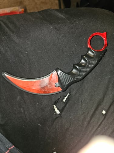 Customer photo review of 7.5" CSGO Karambit Combat Knife Fixed Blade Hawkbill Neck Doppler NEW