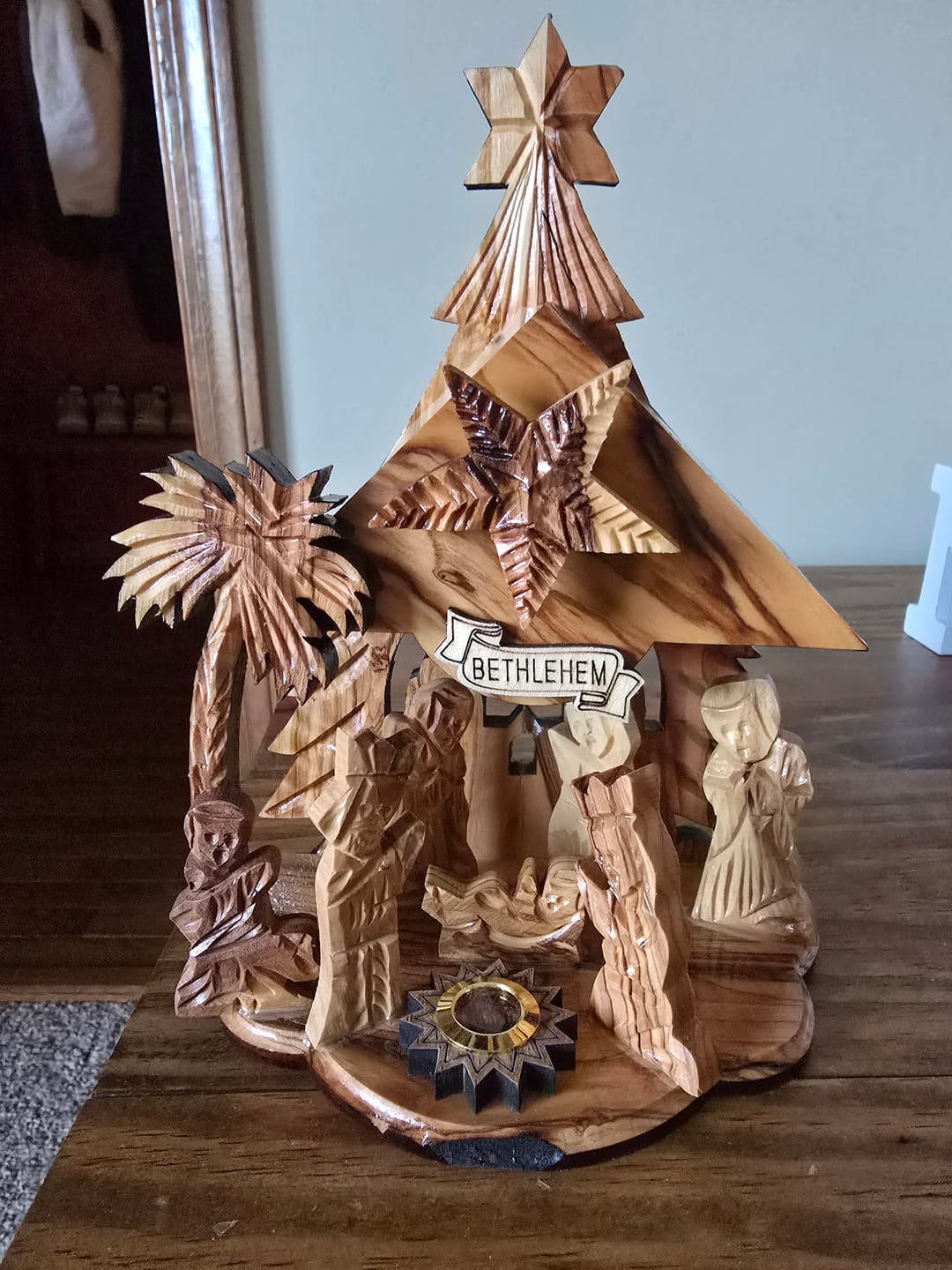 Customer photo review of Olive Wood Nativity Scene with Music Box - (8x6 Inches)