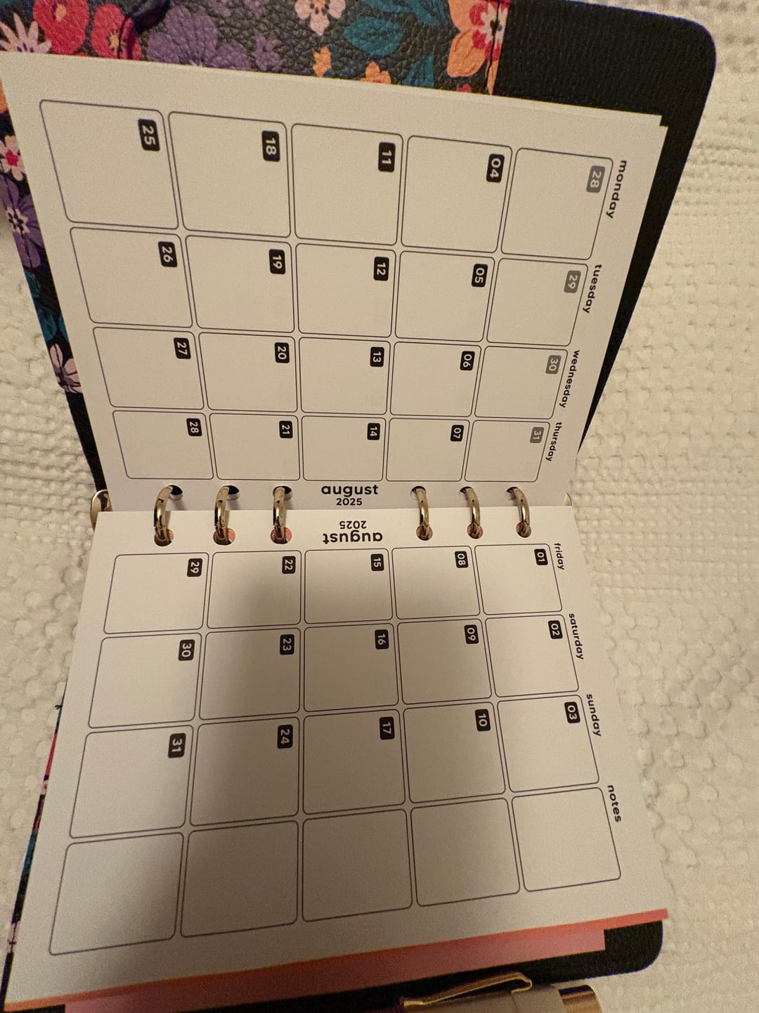 Customer photo review of Undated Weekly Planner - A6 Organiser Insert