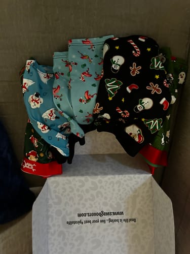 Customer photo review of SWAG - Christmas Mystery Boxer 5-Pack