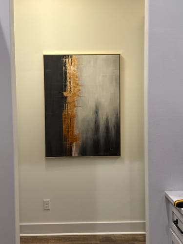 Customer photo review of Modern Abstract Textured Wall Art -Urban Radiance Luxury Painting for Living Room