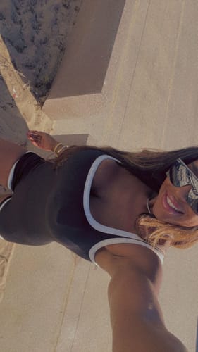 Customer photo review of Black and White Ribbed Romper