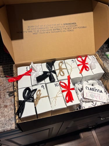 Customer photo review of 12 Days of Hair Claws Advent Calendar