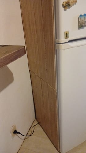 Customer photo review of Placa Pared Adhesiva Simil Madera Revestimiento Deco