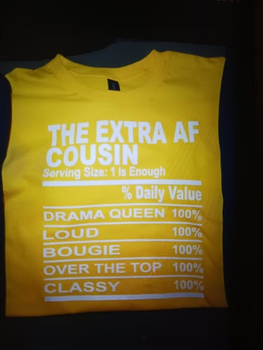 Customer photo review of Cousin Ingredients- Screen Print Transfer