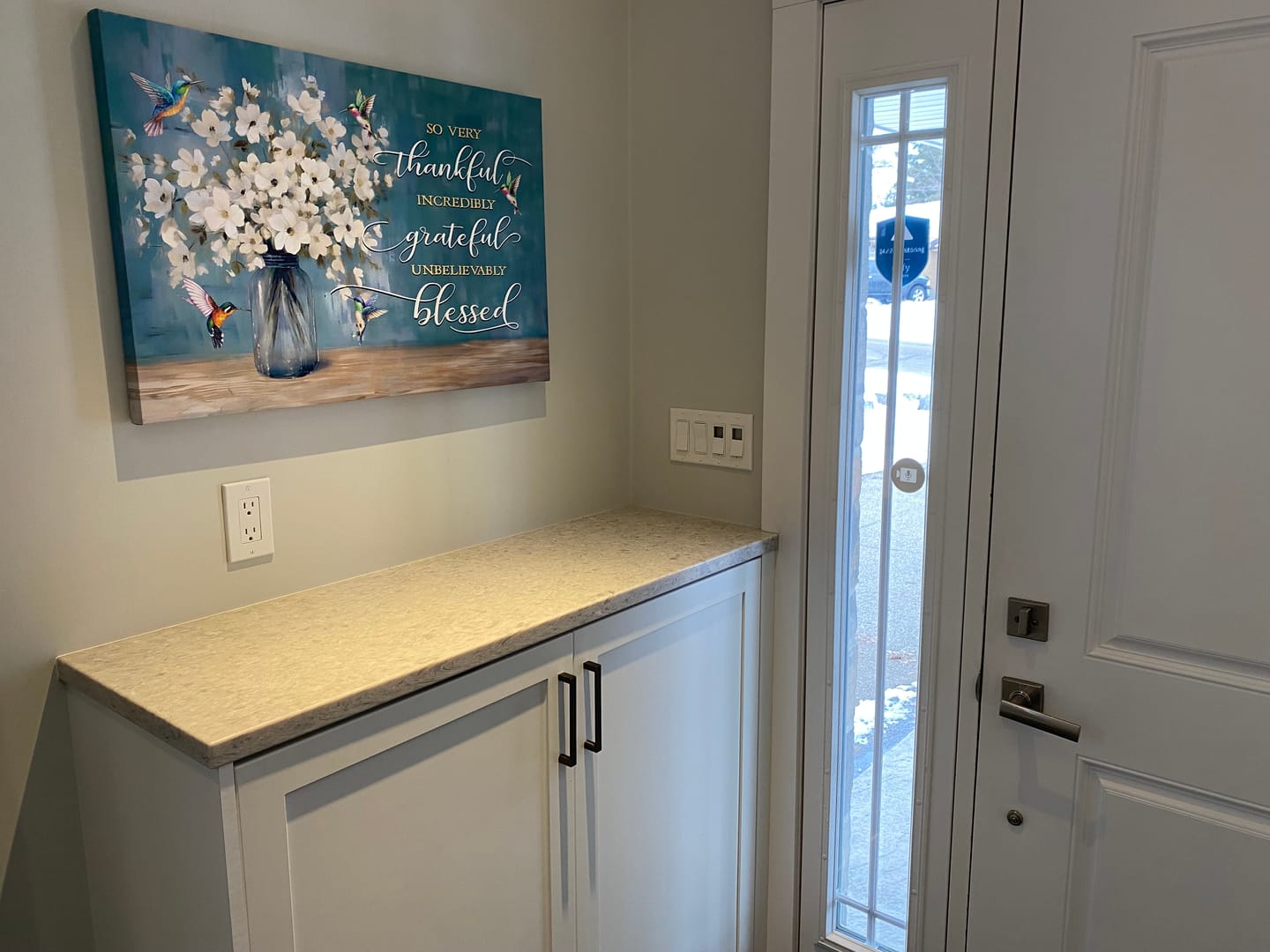 Customer photo review of Very Thankful Incredibly Grateful Unbelievably Blessed Wall Art Canvas Print