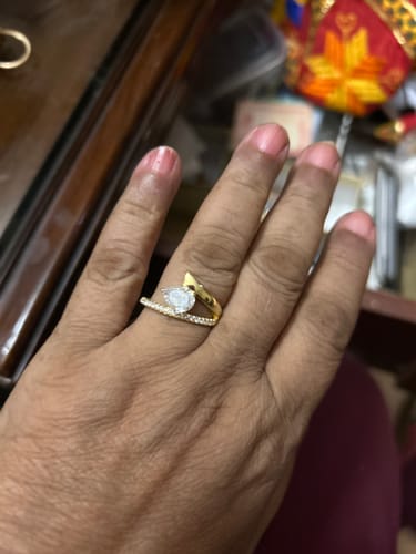 Customer photo review of PEAR DROP RING - Fine Silver
