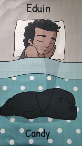 Customer photo review of Hora de mimos con los peluditos single - Manta personalizada