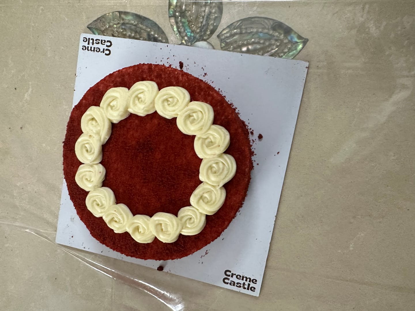 Customer photo review of Heart Shaped Red Velvet Cake