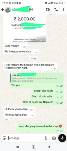 Customer photo review of Nepali Indrani Siddha Mala (Customizable)