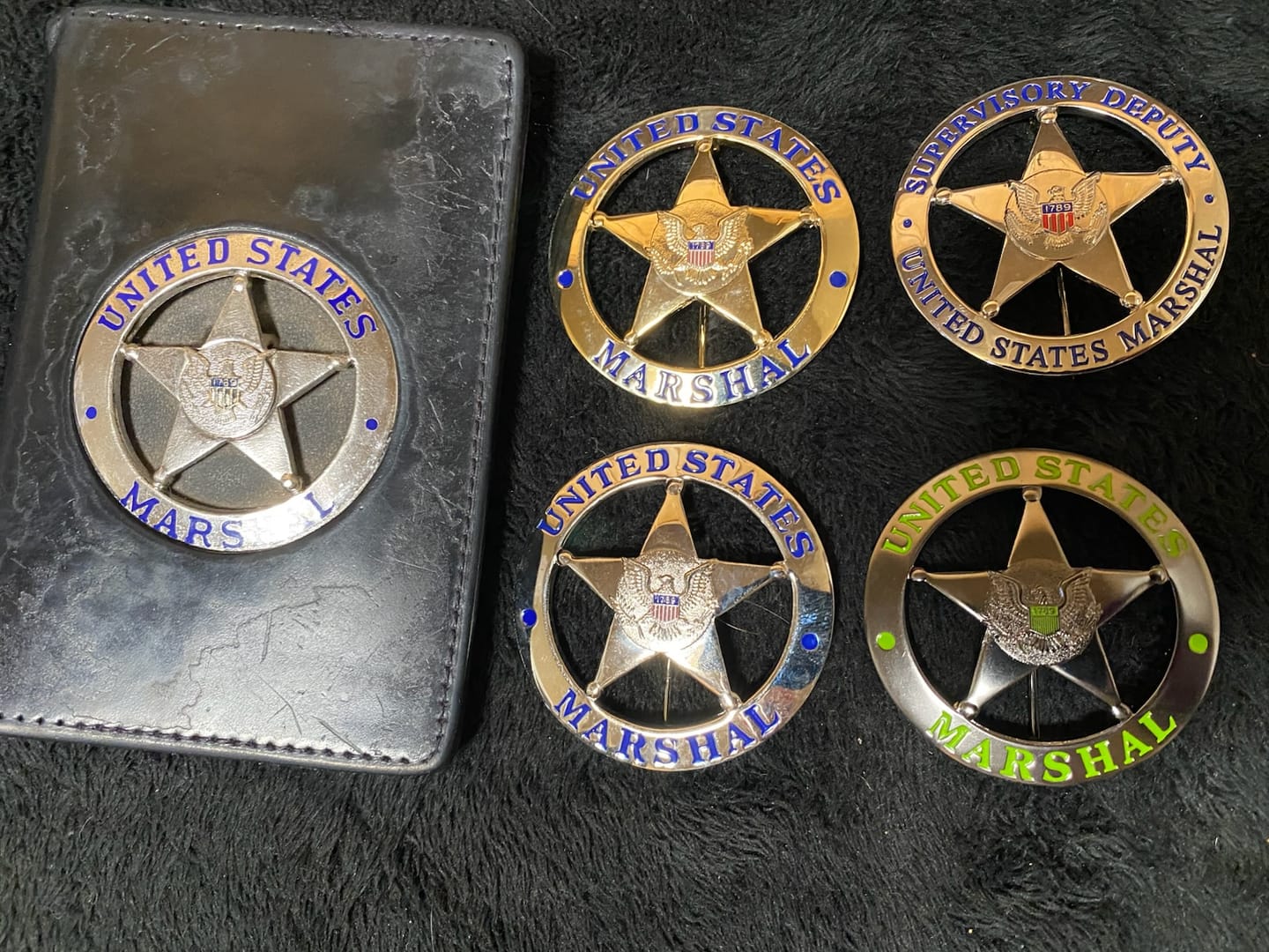 Customer photo review of US Federal Court Law Enforcement MARSHAL Badge Solid Copper Replica Movie Props