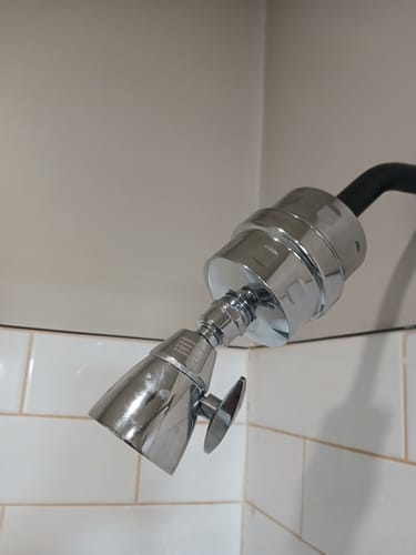 Customer photo review of All Metal Shower Head Filter with 2-Inch Shower Head Set - High Pressure - 2.5 GPM