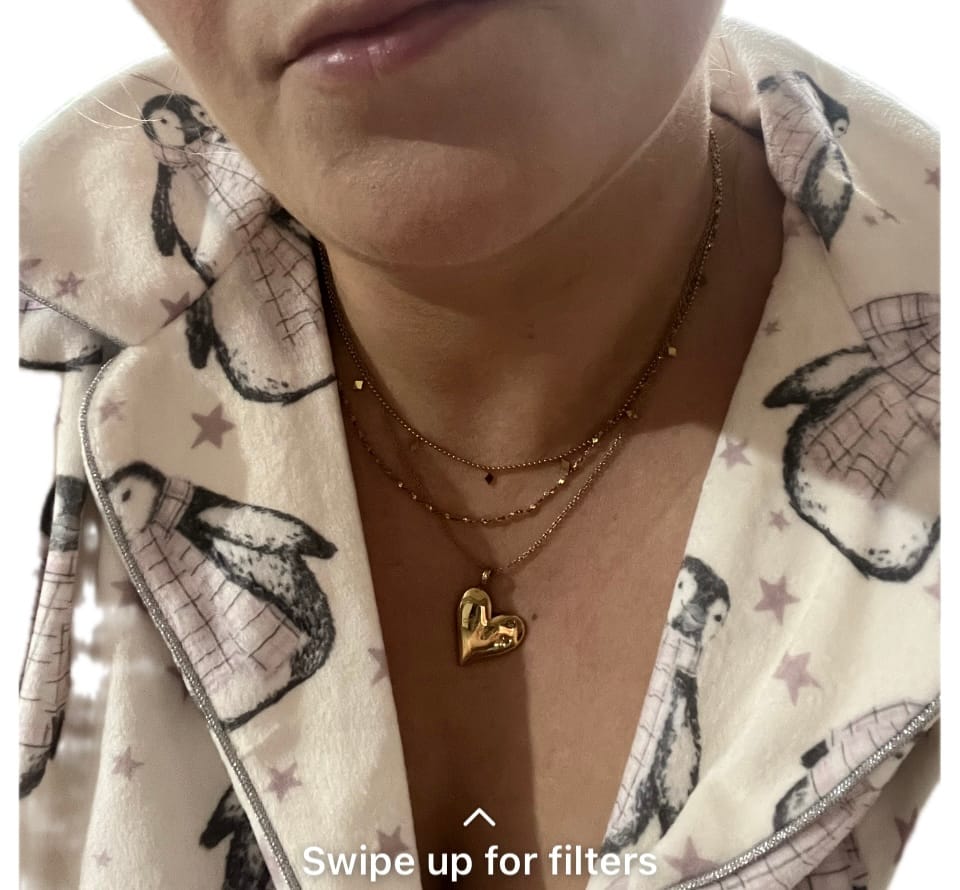 Customer photo review of Amore Pendant Necklace in Gold
